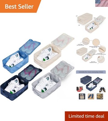 Foldable Shoe Pouches - 4 Multi-Colored Organizers for Men s Shoes