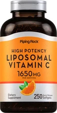 Vitamin C Liposomal 1650mg | 250 Softgels | Non-GMO | by Piping Rock