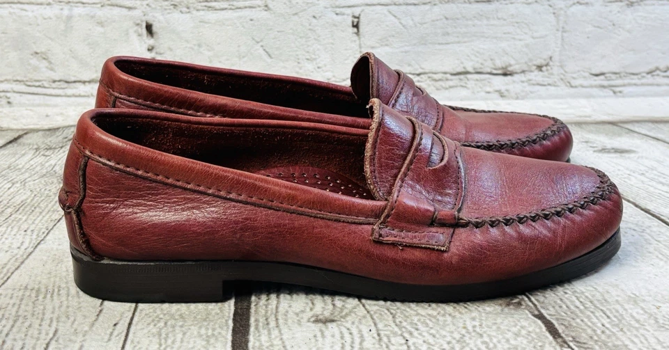 Mocasines Dexter de cuero vintage años 90 talla 7M borgoña hechos en EE. UU. Foto 4 de 4