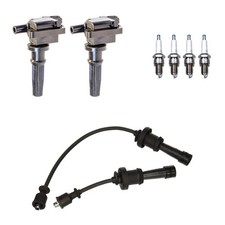 Denso 2 Ignition Coil Wires 4 Nickel Spark Plugs Kit For Santa Fe Sonata L4 FI