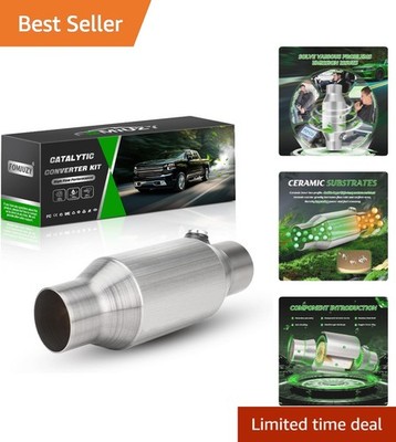 High Flow 2.5-Inch Catalytic Converter - Direct Fit, Restores Engine Performance