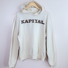 Kapital Speakeasy Eyes Logo Hoodie Cream Made in Japan Size 4 XL Streetwear