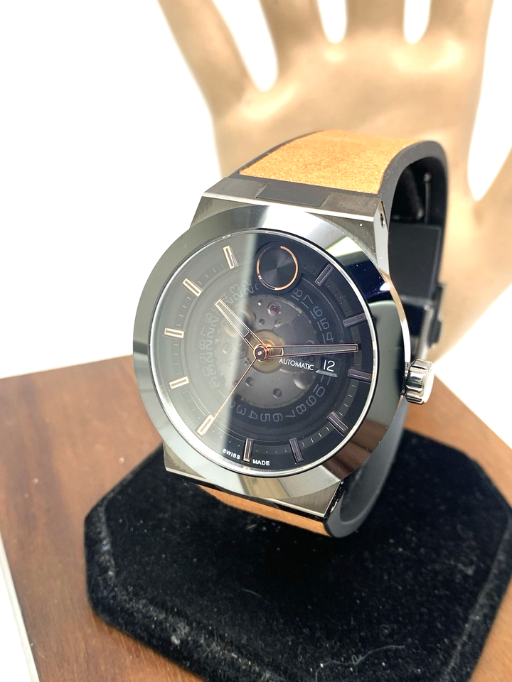 Movado Men's Watch 3601248 Bold Swiss Automatic Black Dial Brown ...