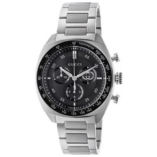 Gucci Interlocking SWISS Quartz Chronograph Black Dial Men's Watch YA142316
