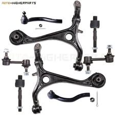 8 Pcs Front Lower Control Arm Tie Rod End Sway Bar For 2003-2007 Honda Accord