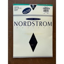 NEW VTG Nordstrom Hosiery Lycra Sheer Control Top Style 92 Midnight Navy Size A