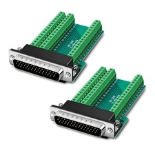 2 PCS DB44 Serial Connector DSub Male Plug 44Pin Terminal Breakout PCB
