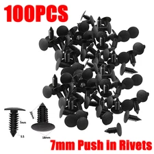 100PCS Plastic 7mm Rivets Bumper Clips Auto Car Hole Fastener Fender Push Pin