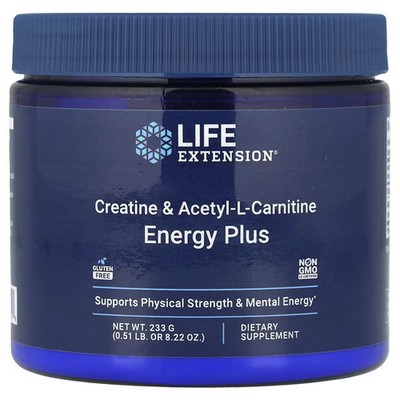 2 X Life Extension, Creatine & Acetyl-L-Carnitine, Energy Plus , 0.5-Worldwide