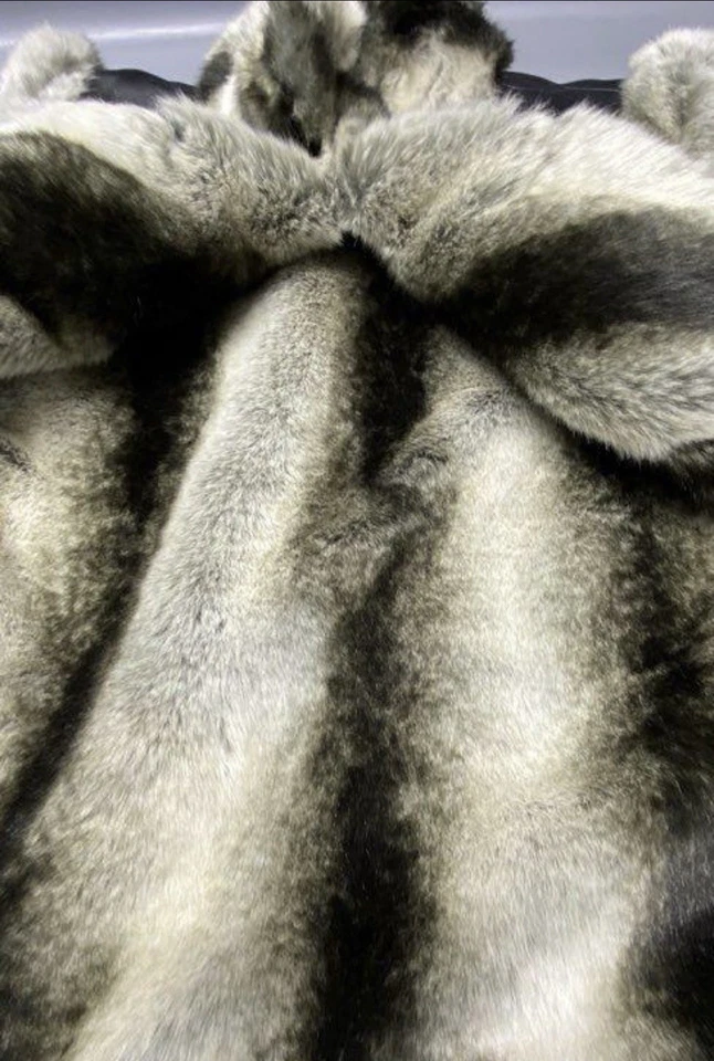 Terry Lewis Luxuries Genuine Leather Vest Black Gray Faux Fur Med Reversible - Image 3 of 4