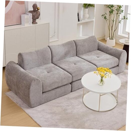 MAXMAXX 102" Cloud Sofa, 4-in-1 Folding Sofa Bed, Floor-Standing Boneless Grey