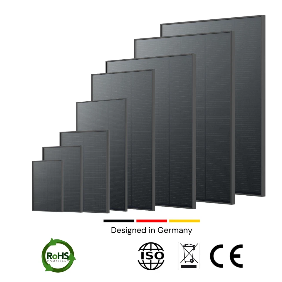 Cansolar Solarmodul Solarpanel Full Black 25 50 100 150 200 Watt