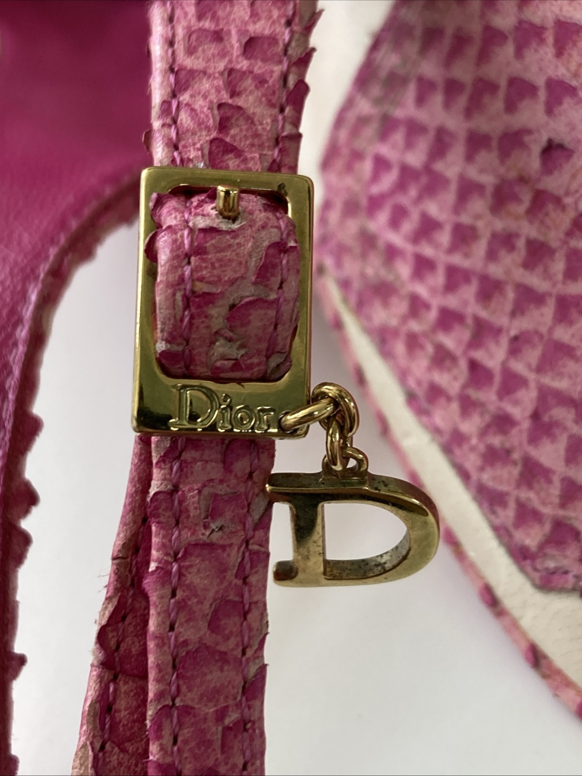 Dior Pink Python Embellished Platform Sandals, Ch… - image 2