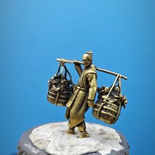 Brass Farmer Figurine Miniature for Style Fish Tank Micro Landscape Decor