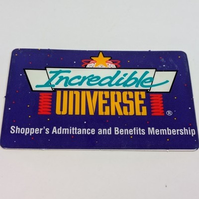 Incredible Universe 90s Electronics Super Store Admittance Membership Card