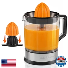 Elite Gourmet ETS740 Electric Citrus Juicer 1.2L 2 Cones Pulp Control Black