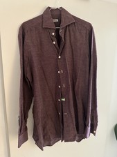 KITON Herrenhemd M-L – Dunkel Rot – Top Zustand! Maße in Bildern