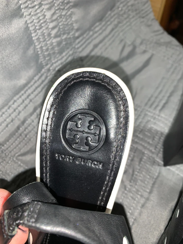 Tory Burch Polka Dot Heels Black White Slingback Pumps KAY Women’s Size 8M US - Image 2 of 4