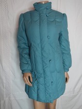 Vintage 70s 80s Down Peak Puffer Jacket Turquoise Blue Parka XS
