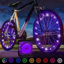 Bike Lights for Wheels (2 Tire, Purple) Cool Birthday Presents