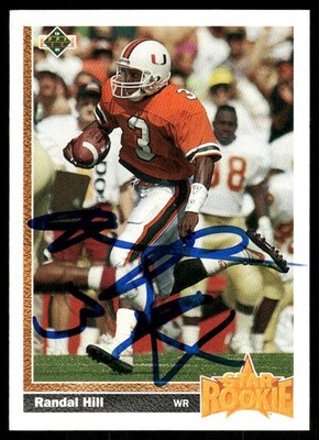 1991 Upper Deck #28b Randal Hill Rookie In Person Signed Auto 67480