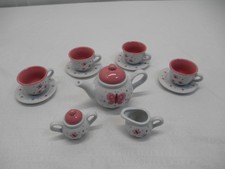 Schylling 11 Piece Pink Butterfly Mini Play Tea Set