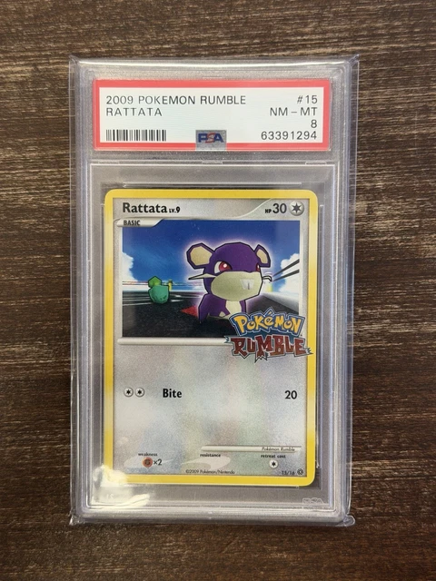 Pokemon Rattata #15 Rumble PSA 8