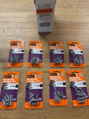 BOX OF 8 E-Z Ancor 1-1/4'' Hollow Door And Drywall Anchors (4-Pack) 25125