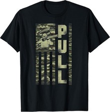 Shotgun Skeet Trap Clay Pigeon Shooting Camo Usa Flag Cotton Tee - Made In Usa