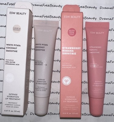 ESW Beauty ~STRAWBERRY BANANA & WHITE PITAYA COCONUT SMOOTHIE~ Lip Treatment Lot