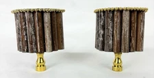 Pair Of Naturally Aged 3 Inch Bamboo Lamp, Finials