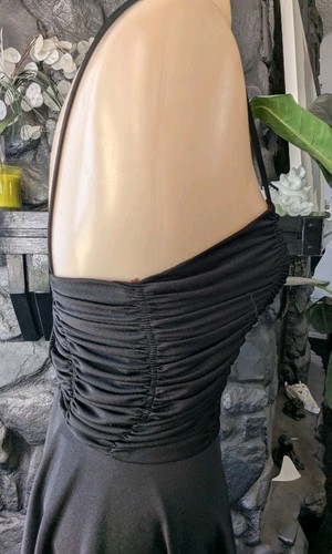 Vtg Easy Street Fashions NY Knit Dress Layered Handkerchief Hem Shirred Bodice - Picture 5 of 10