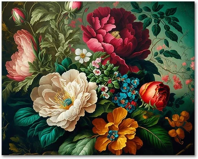 DIY Paint by Numbers Kit for Adults - Beautiful Flower Bunch Paint by Number Kit