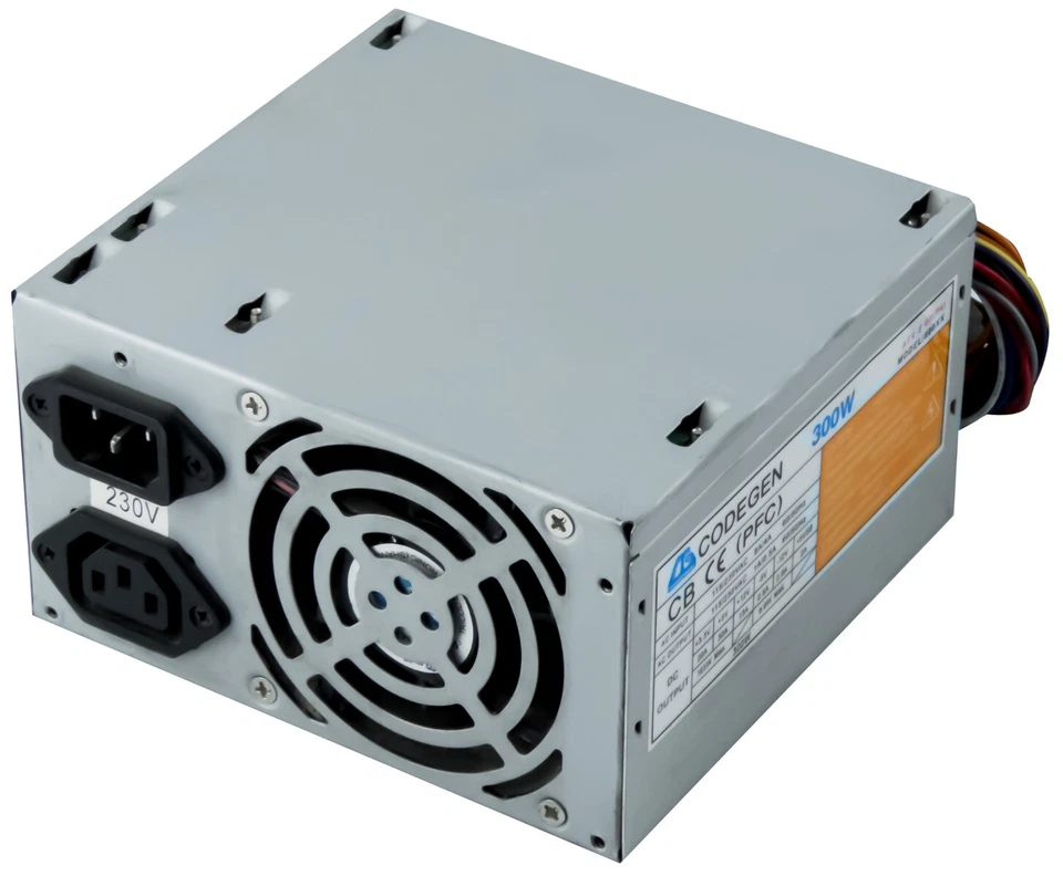 CODEGEN 300XX 300W ATX 20-PIN ATX12V 4-PIN MOLEX AUX FDD - Immagine 2 di 3