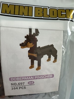 Dr. Star Mini Block Dog Dobermann Pinscher 164PCS Klemmbausteine Steckbausteine