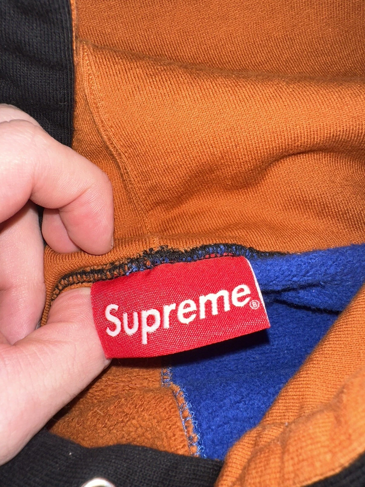 Felpa con cappuccio supreme tri colore