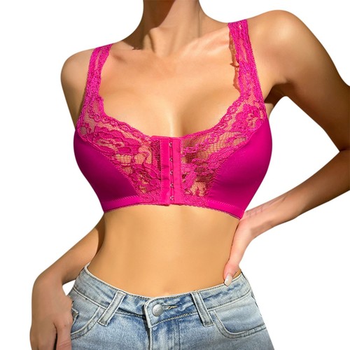 Plus Size Sexy Front Closure Bras For Women Push Up BreathableLingerie Wireless - Picture 30 of 34