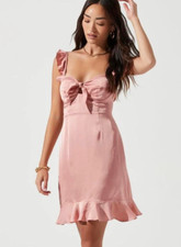 Astr The Label Marla Flutter Strap Satin Mini Dress  Sz S *1063  