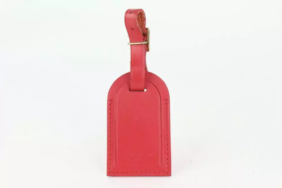 Vintage Louis Vuitton Leather Luggage Tag - Ruby Lane