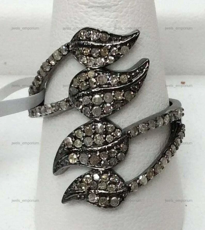 Natural Diamond 925 Sterling Silver Cluster Engagement Ring - Image 3 of 4