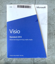 Microsoft Visio Standard 2013 Key Card No Disc Windows 7/8, 32- or 64-bit ONLY
