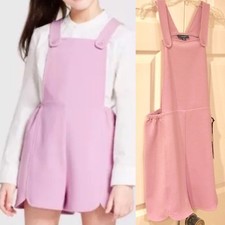 NWT~Victoria Beckham For Target ~Girl's Mauve Twill Scallop Hem Romper~Sz XL