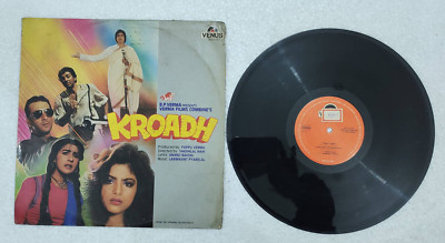Kroadh Bollywood Movie, Venus OST Vinyl 33 1/3 RPM Lp Record LP-175