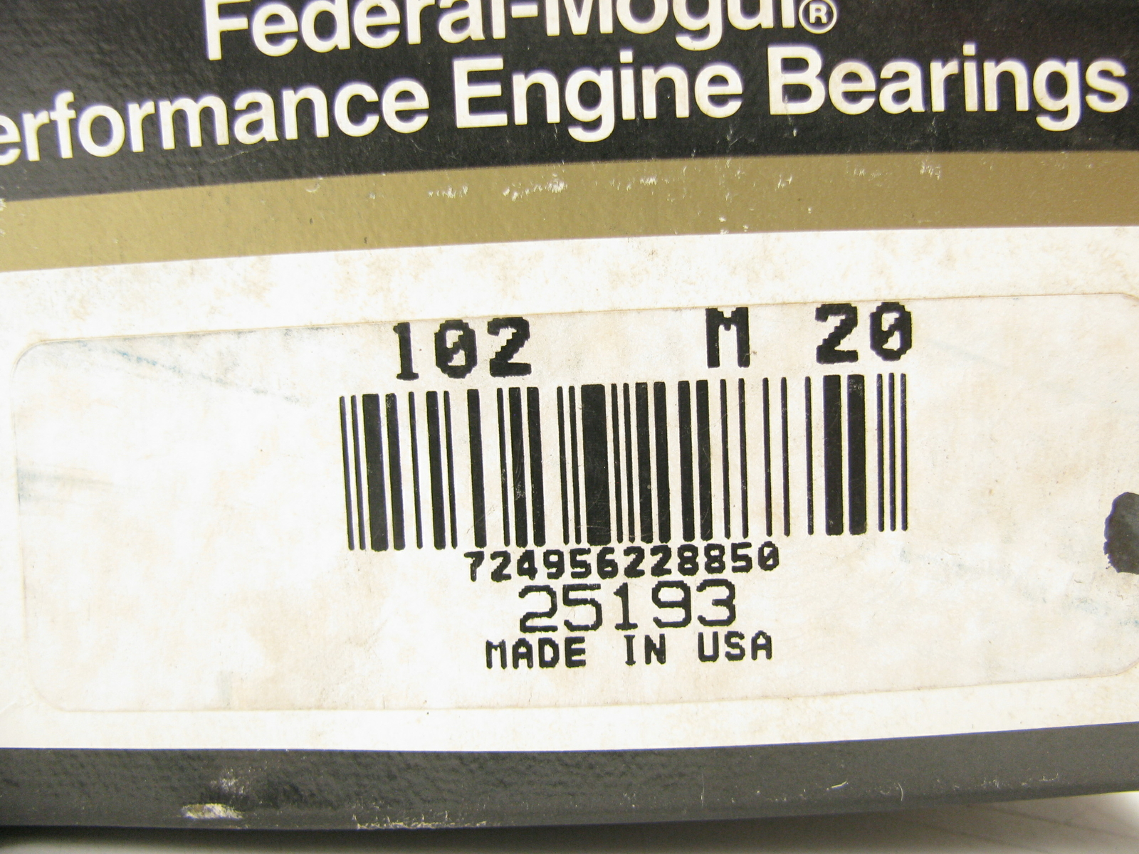 Federal Mogul 102M20 Engine Main Bearings .020" for Chevrolet SBC 302
