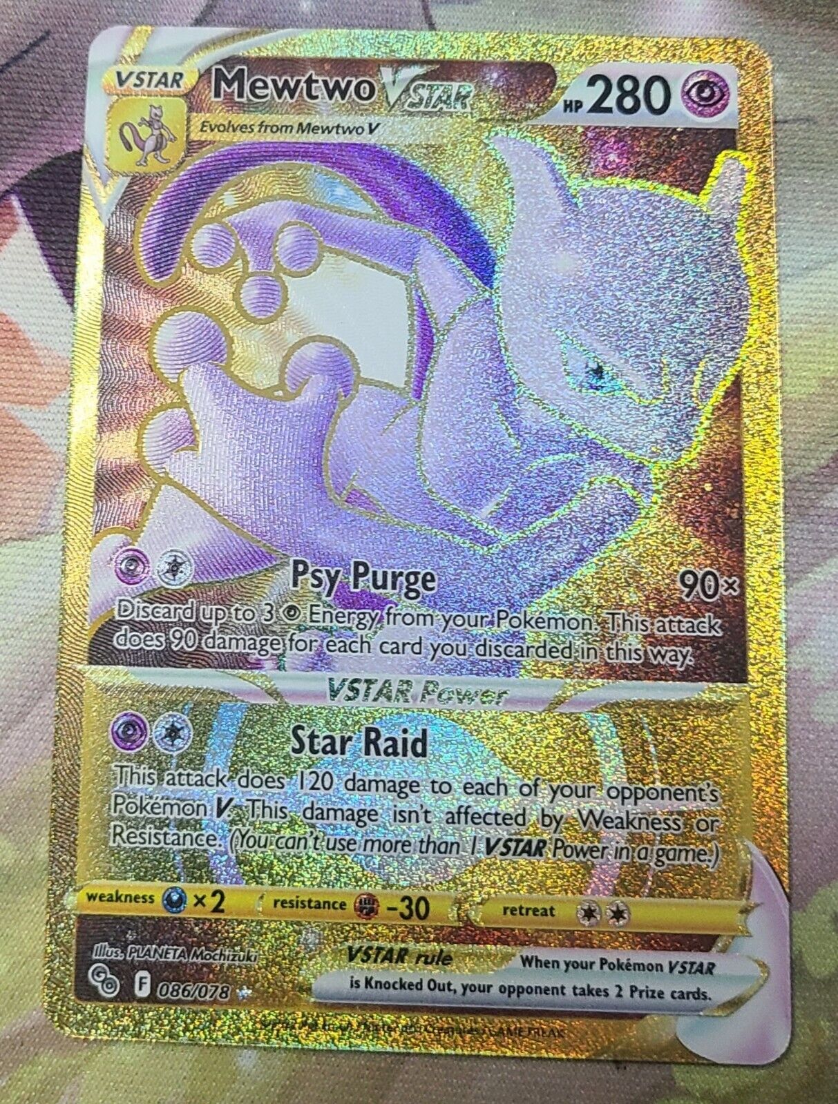 Carta Pokémon - Mewtwo V-Astro - Gold (086/078)