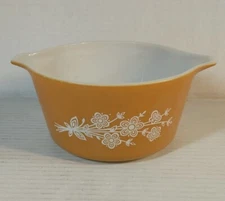 Vintage Pyrex 473-B Casserole Bowl BUTTERFLY GOLD 1 Qt