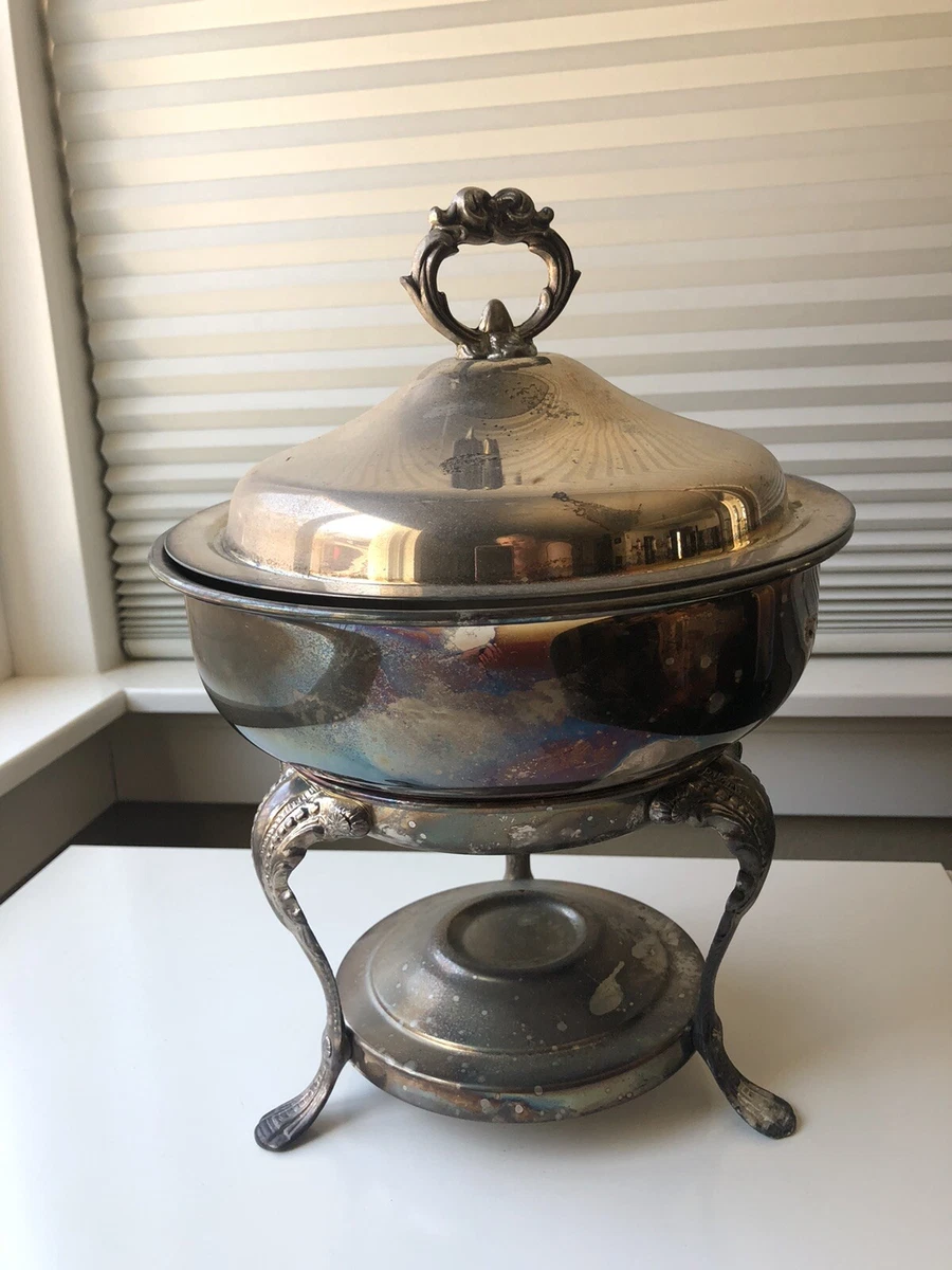Antique silver warming best sale dish