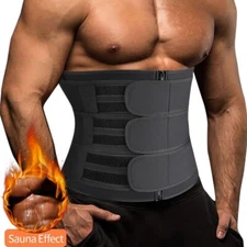 Mens Neoprene Sauna Sweat Shaper Waist Trainer GYM Cincher Control Fat Burner