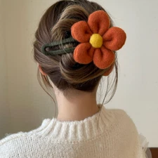 Plush Duckbill Clip Elegant Flower Accessories Hair Claw Back Of Head Large Clip