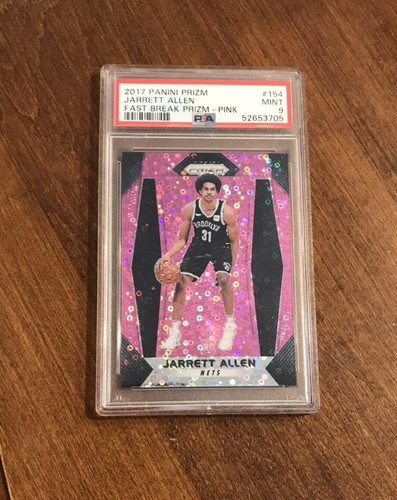Jarrett Allen 2017 Prizm Pink Fast Break Rookie #154 Nets Cavaliers /50 RC PSA 9